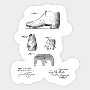 Heel Stiffener for Boots and Shoe Vintage Patent Hand Drawing Sticker